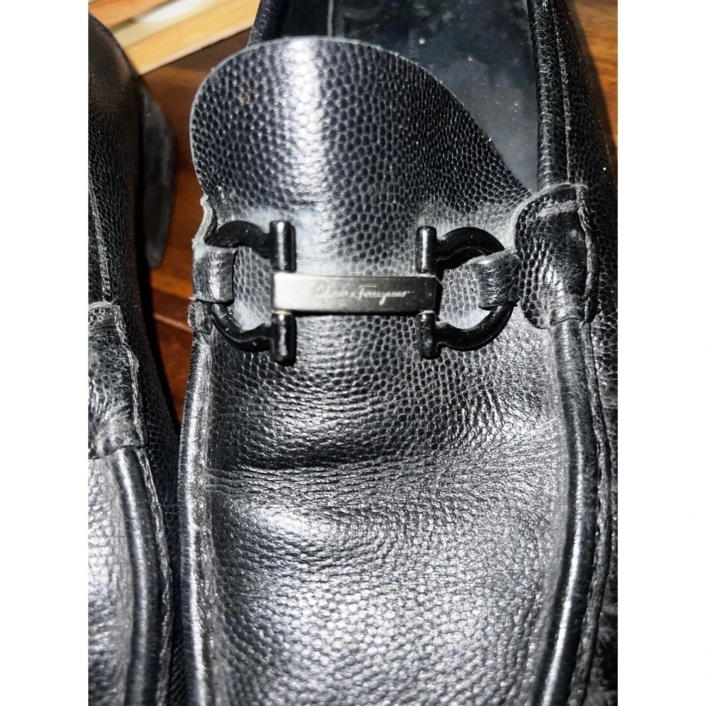 Men‎ Salvatore Ferragamo Black Leather Loafer Size 10.5